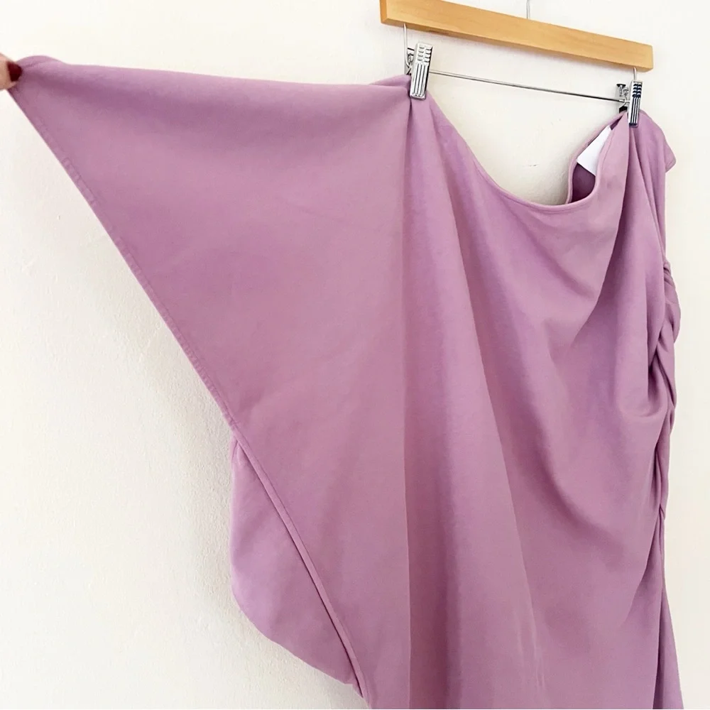 The Attico Asymmetric Draped Cotton-Jersey Mini Dress - Picture 6 of 13